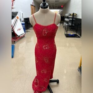 Dark Pink/Red Beaded Dress
